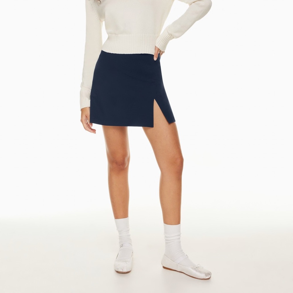 Aritzia Sunday Best Tatiana Skirt - Navy Satin - Size 2
